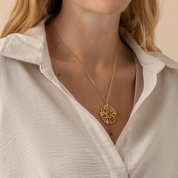 Necklaces sciencejewelry1824 phylogenetic tree necklace gold vermeil