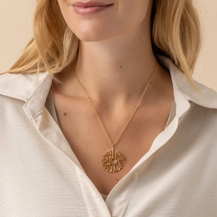 Necklaces sciencejewelry1824 phylogenetic tree necklace gold vermeil
