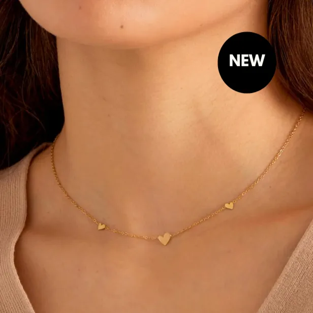 Necklaces Seola Jewelry Trio Heart Necklace