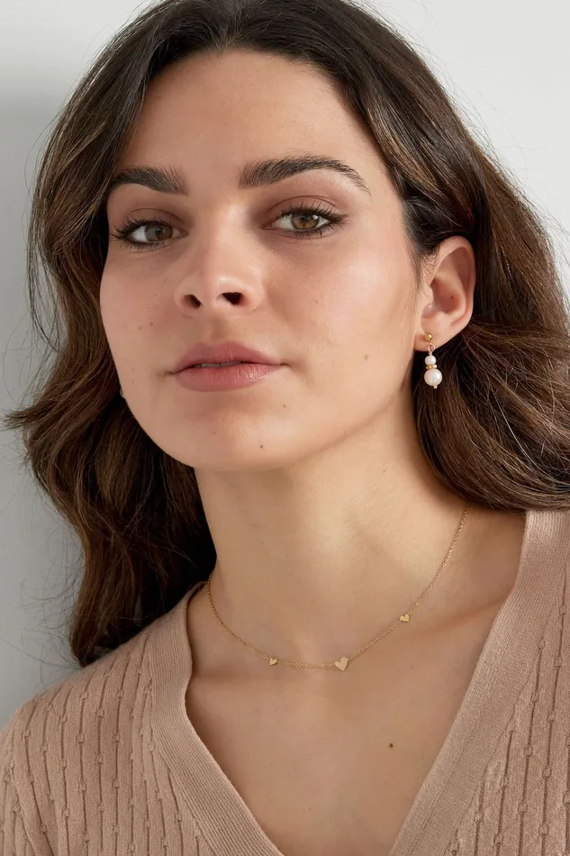 Necklaces Seola Jewelry Trio Heart Necklace