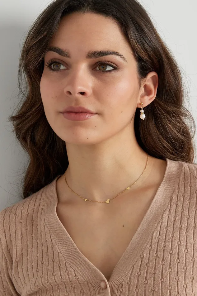 Necklaces Seola Jewelry Trio Heart Necklace