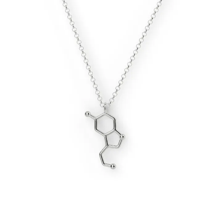 Necklaces serotonin necklace V silver sciencejewelry1824