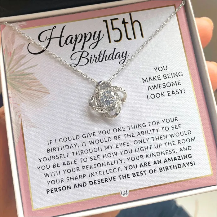Necklaces ShineOn Fulfillment 15th Birthday Gift For Her Necklace For 15 Year Old Beautiful Teenage Girl Birthday Pendant