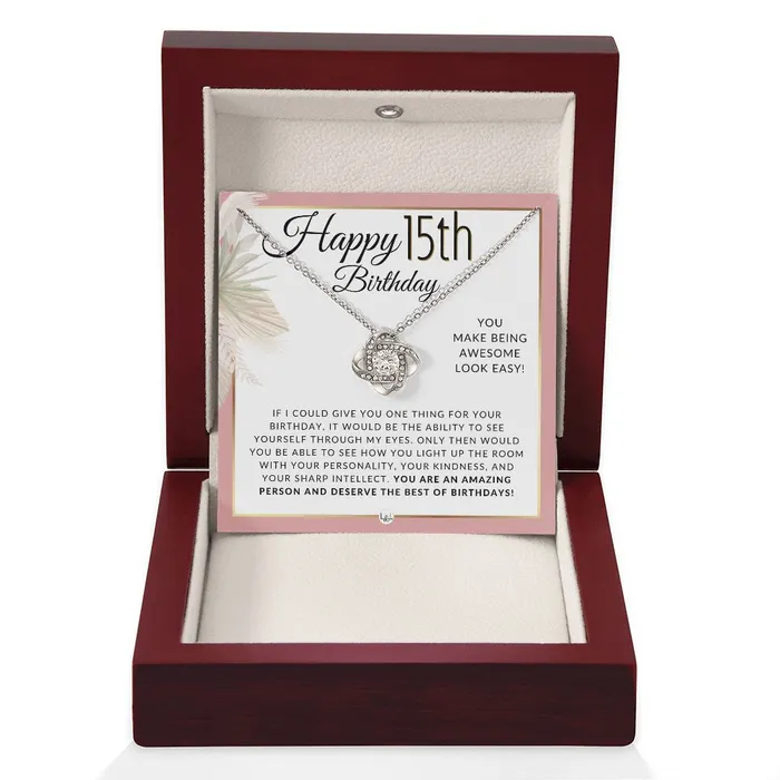 Necklaces ShineOn Fulfillment 15th Birthday Gift For Her Necklace For 15 Year Old Beautiful Teenage Girl Birthday Pendant
