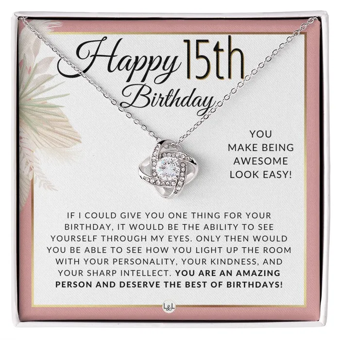 Necklaces ShineOn Fulfillment 15th Birthday Gift For Her Necklace For 15 Year Old Beautiful Teenage Girl Birthday Pendant
