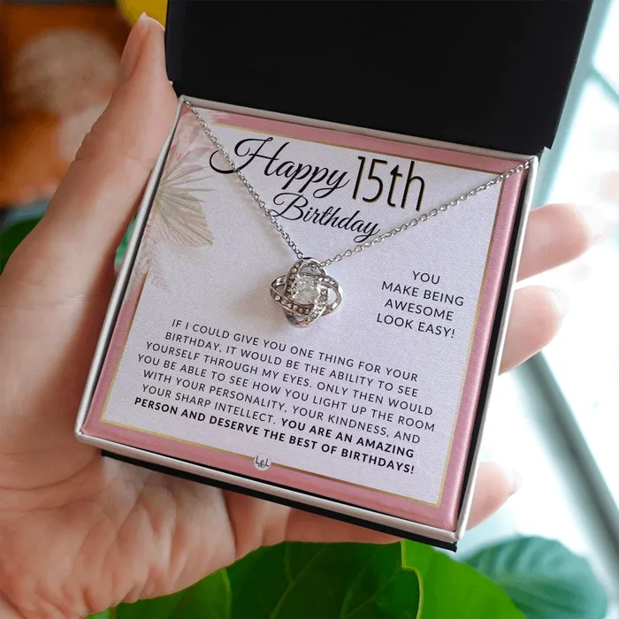 Necklaces ShineOn Fulfillment 15th Birthday Gift For Her Necklace For 15 Year Old Beautiful Teenage Girl Birthday Pendant