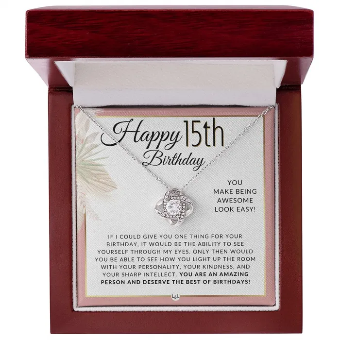 Necklaces ShineOn Fulfillment 15th Birthday Gift For Her Necklace For 15 Year Old Beautiful Teenage Girl Birthday Pendant