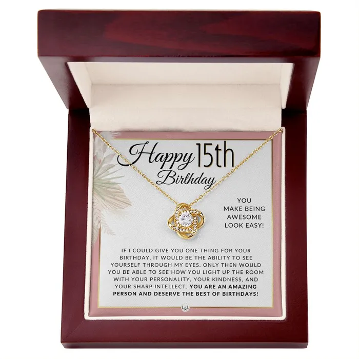 Necklaces ShineOn Fulfillment 15th Birthday Gift For Her Necklace For 15 Year Old Beautiful Teenage Girl Birthday Pendant