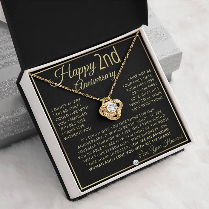 Necklaces ShineOn Fulfillment 2nd Anniversary Gift For Wife Beautiful Womens Pendant Necklace Heartfelt Anniversary Message