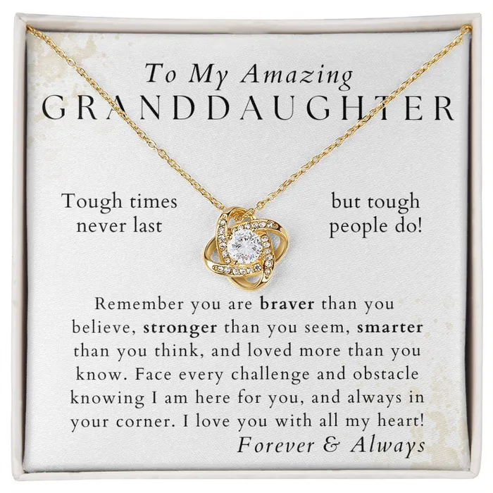 Necklaces ShineOn Fulfillment Braver Stronger Smarter Granddaughter Necklace Gift from Grandpa Grandma Birthday Graduation Valentines Christmas Gifts