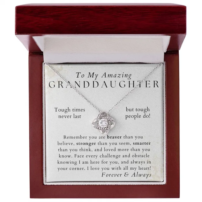 Necklaces ShineOn Fulfillment Braver Stronger Smarter Granddaughter Necklace Gift from Grandpa Grandma Birthday Graduation Valentines Christmas Gifts