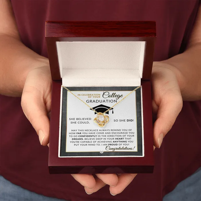Necklaces ShineOn Fulfillment College Graduation Gift For Her Beautiful Womens Pendant Necklace Heartfelt College Graduation Message 2024 College Graduate