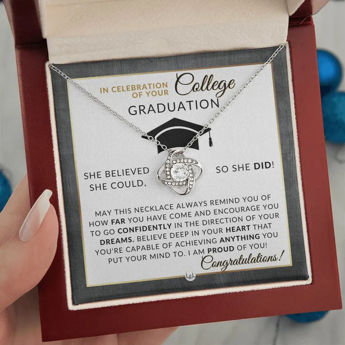 Necklaces ShineOn Fulfillment College Graduation Gift For Her Beautiful Womens Pendant Necklace Heartfelt College Graduation Message 2024 College Graduate