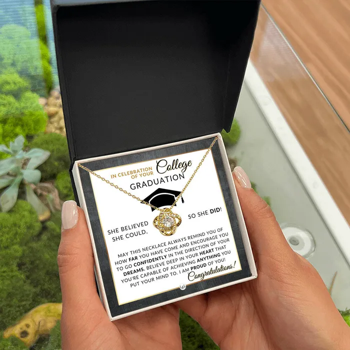 Necklaces ShineOn Fulfillment College Graduation Gift For Her Beautiful Womens Pendant Necklace Heartfelt College Graduation Message 2024 College Graduate