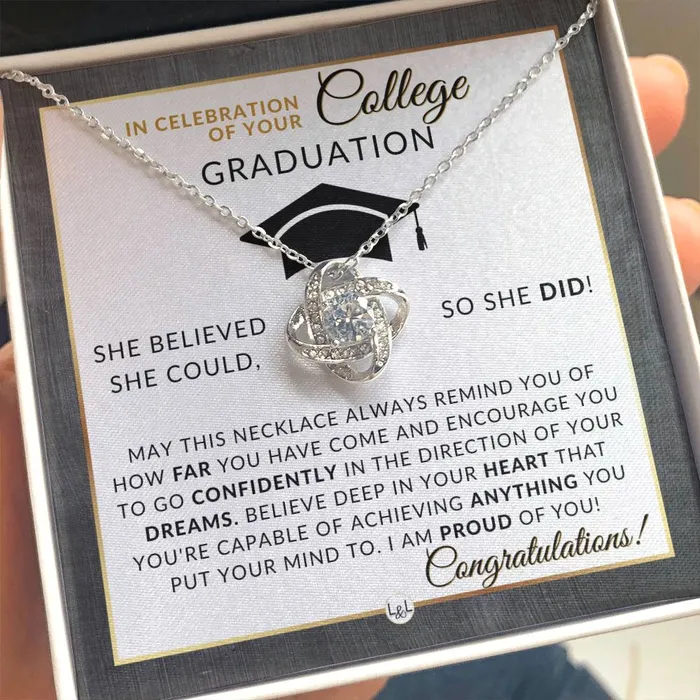 Necklaces ShineOn Fulfillment College Graduation Gift For Her Beautiful Womens Pendant Necklace Heartfelt College Graduation Message 2024 College Graduate