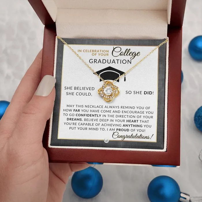 Necklaces ShineOn Fulfillment College Graduation Gift For Her Beautiful Womens Pendant Necklace Heartfelt College Graduation Message 2024 College Graduate