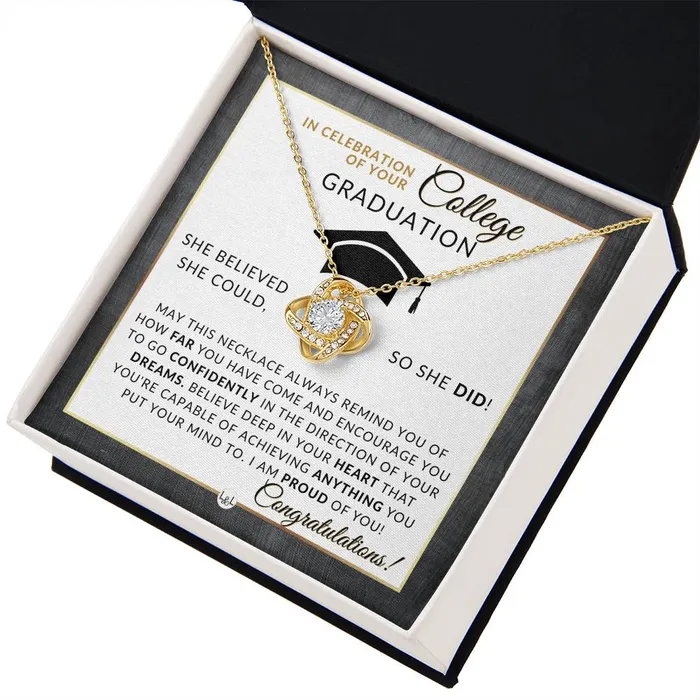 Necklaces ShineOn Fulfillment College Graduation Gift For Her Beautiful Womens Pendant Necklace Heartfelt College Graduation Message 2024 College Graduate