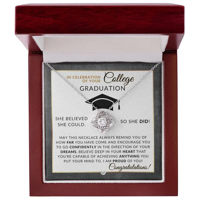 Necklaces ShineOn Fulfillment College Graduation Gift For Her Beautiful Womens Pendant Necklace Heartfelt College Graduation Message 2024 College Graduate