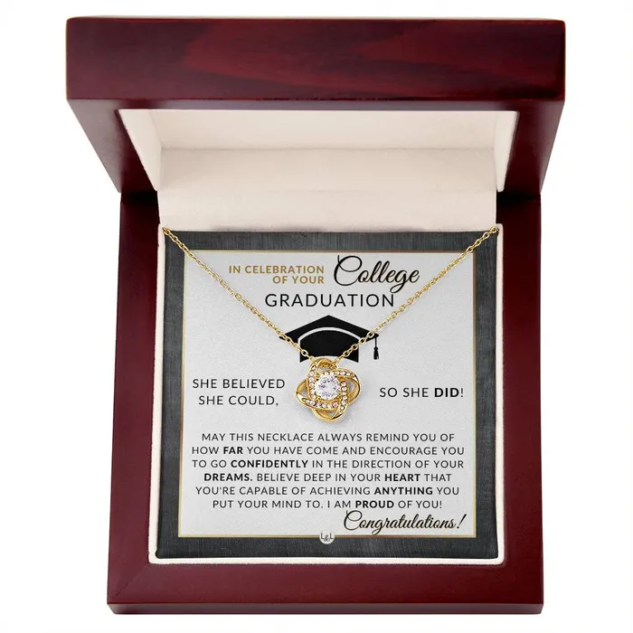 Necklaces ShineOn Fulfillment College Graduation Gift For Her Beautiful Womens Pendant Necklace Heartfelt College Graduation Message 2024 College Graduate