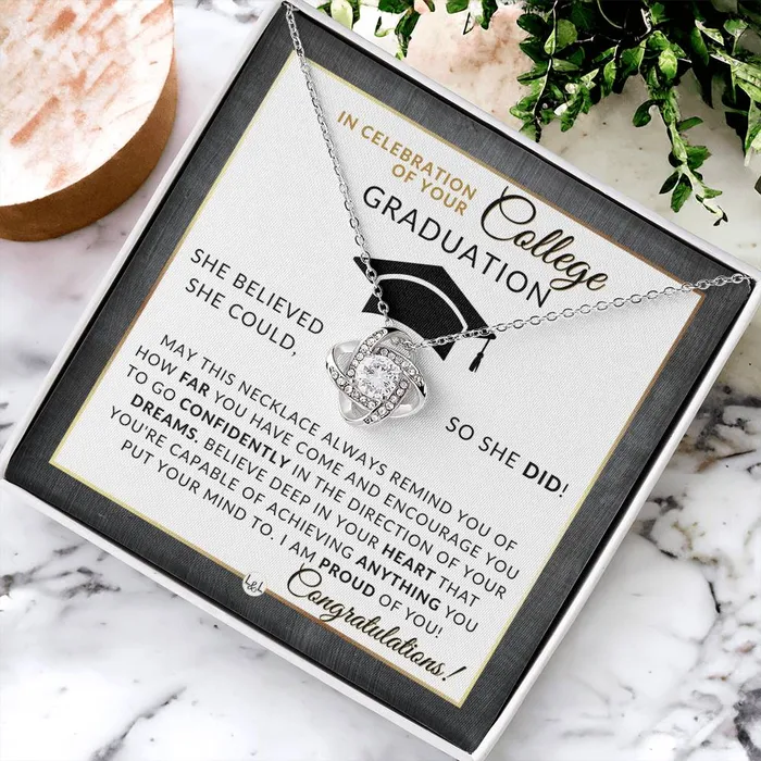 Necklaces ShineOn Fulfillment College Graduation Gift For Her Beautiful Womens Pendant Necklace Heartfelt College Graduation Message 2024 College Graduate