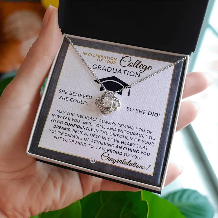 Necklaces ShineOn Fulfillment College Graduation Gift For Her Beautiful Womens Pendant Necklace Heartfelt College Graduation Message 2024 College Graduate