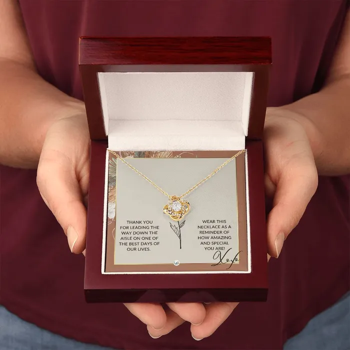Necklaces ShineOn Fulfillment Flower Girl Necklace Wedding Party Thank You Gift Gratitude Gift Token of Appreciation Terracotta Rust And Gold Wedding Theme