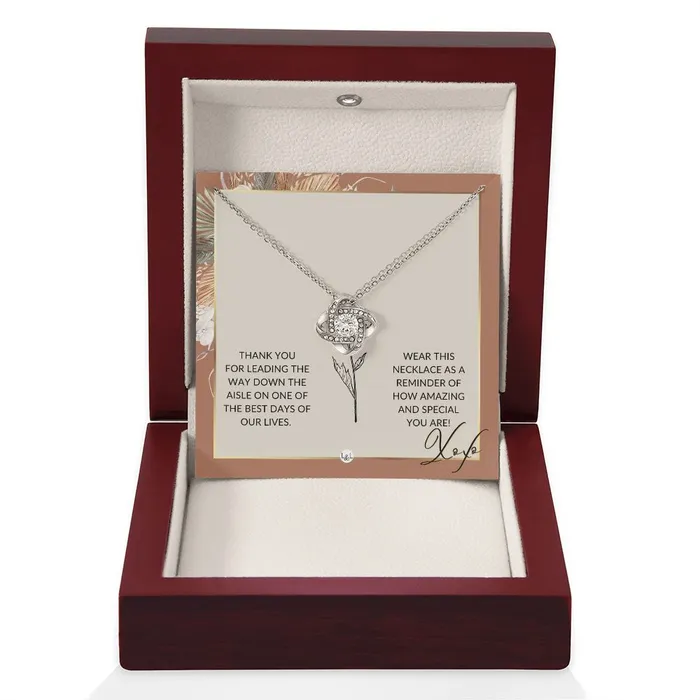 Necklaces ShineOn Fulfillment Flower Girl Necklace Wedding Party Thank You Gift Gratitude Gift Token of Appreciation Terracotta Rust And Gold Wedding Theme