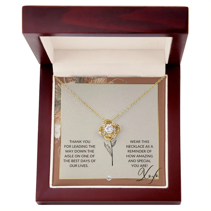 Necklaces ShineOn Fulfillment Flower Girl Necklace Wedding Party Thank You Gift Gratitude Gift Token of Appreciation Terracotta Rust And Gold Wedding Theme