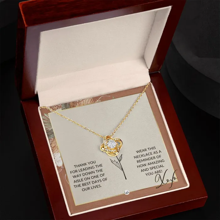 Necklaces ShineOn Fulfillment Flower Girl Necklace Wedding Party Thank You Gift Gratitude Gift Token of Appreciation Terracotta Rust And Gold Wedding Theme
