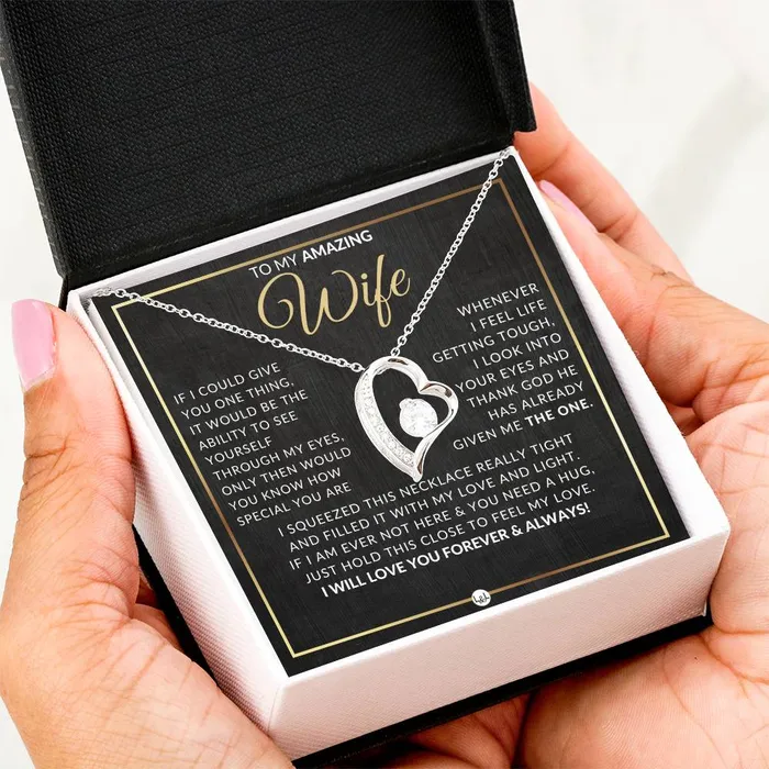Necklaces ShineOn Fulfillment Gift Idea For Wife Who Has Everything Open Heart Pendant Necklace Sentimental and Romantic Christmas Valentines Day Birthday or Anniversary Present