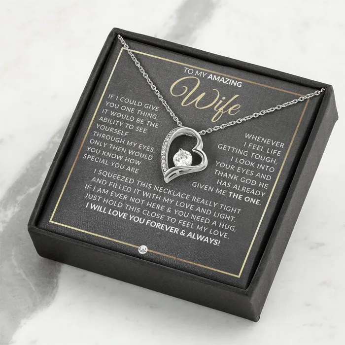 Necklaces ShineOn Fulfillment Gift Idea For Wife Who Has Everything Open Heart Pendant Necklace Sentimental and Romantic Christmas Valentines Day Birthday or Anniversary Present