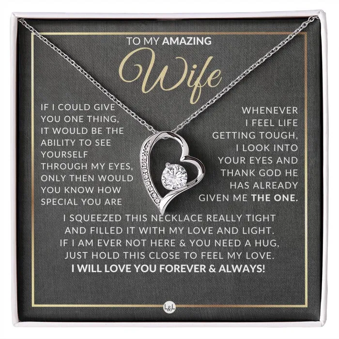 Necklaces ShineOn Fulfillment Gift Idea For Wife Who Has Everything Open Heart Pendant Necklace Sentimental and Romantic Christmas Valentines Day Birthday or Anniversary Present