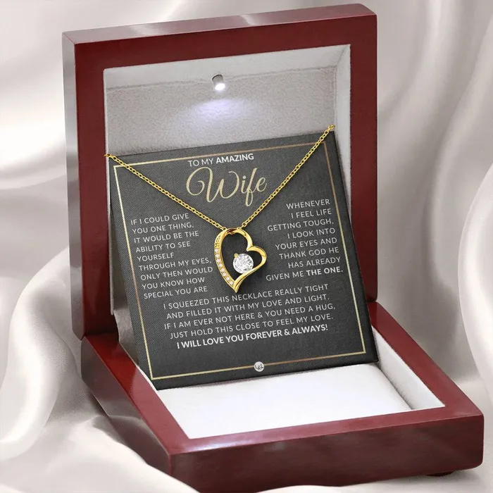 Necklaces ShineOn Fulfillment Gift Idea For Wife Who Has Everything Open Heart Pendant Necklace Sentimental and Romantic Christmas Valentines Day Birthday or Anniversary Present