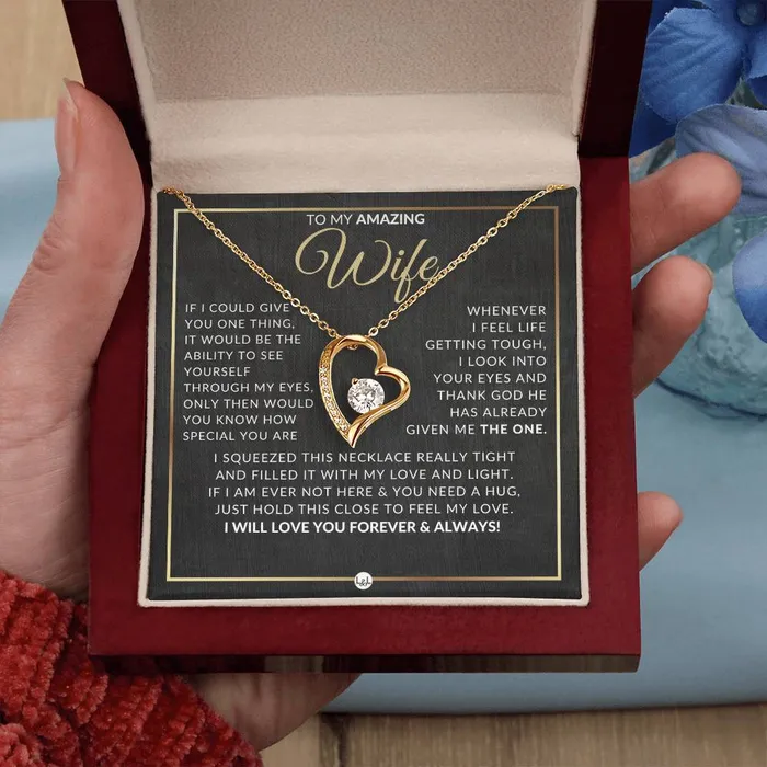 Necklaces ShineOn Fulfillment Gift Idea For Wife Who Has Everything Open Heart Pendant Necklace Sentimental and Romantic Christmas Valentines Day Birthday or Anniversary Present