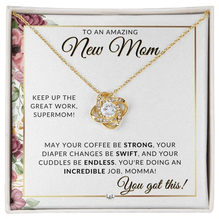 Necklaces ShineOn Fulfillment New Mom Beautiful Pendant Necklace To Celebrate Mom Great Birthday Mothers Day or Christmas Gift Idea For Her Necklaces ShineOn Fulfillment New Mom Beautiful Pendant Necklace To Celebrate Mom Great Birthday Mothers Day or Christmas Gift Idea For Her