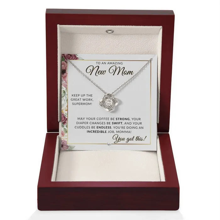 Necklaces ShineOn Fulfillment New Mom Beautiful Pendant Necklace To Celebrate Mom Great Birthday Mothers Day or Christmas Gift Idea For Her