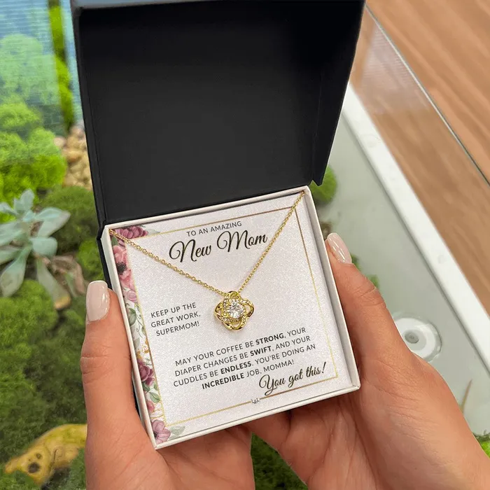 Necklaces ShineOn Fulfillment New Mom Beautiful Pendant Necklace To Celebrate Mom Great Birthday Mothers Day or Christmas Gift Idea For Her