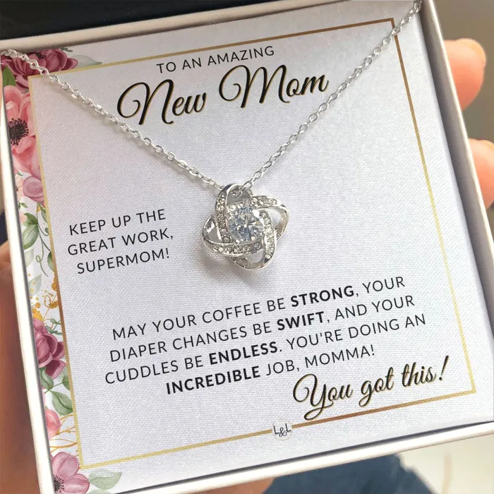 Necklaces ShineOn Fulfillment New Mom Beautiful Pendant Necklace To Celebrate Mom Great Birthday Mothers Day or Christmas Gift Idea For Her