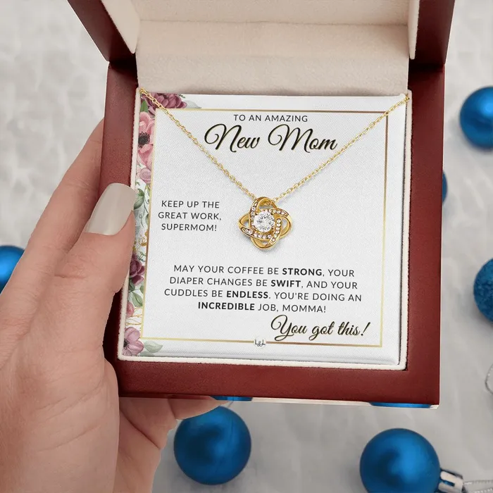 Necklaces ShineOn Fulfillment New Mom Beautiful Pendant Necklace To Celebrate Mom Great Birthday Mothers Day or Christmas Gift Idea For Her