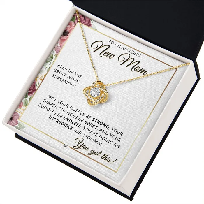 Necklaces ShineOn Fulfillment New Mom Beautiful Pendant Necklace To Celebrate Mom Great Birthday Mothers Day or Christmas Gift Idea For Her