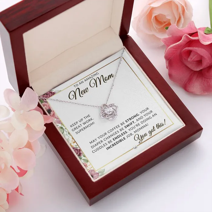 Necklaces ShineOn Fulfillment New Mom Beautiful Pendant Necklace To Celebrate Mom Great Birthday Mothers Day or Christmas Gift Idea For Her