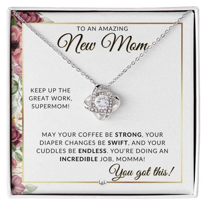 Necklaces ShineOn Fulfillment New Mom Beautiful Pendant Necklace To Celebrate Mom Great Birthday Mothers Day or Christmas Gift Idea For Her