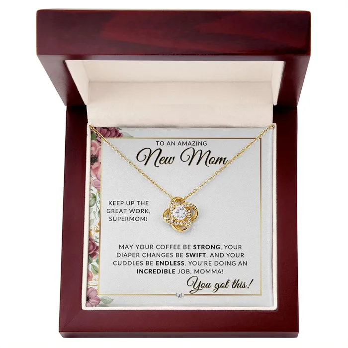 Necklaces ShineOn Fulfillment New Mom Beautiful Pendant Necklace To Celebrate Mom Great Birthday Mothers Day or Christmas Gift Idea For Her
