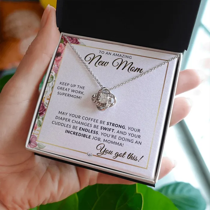 Necklaces ShineOn Fulfillment New Mom Beautiful Pendant Necklace To Celebrate Mom Great Birthday Mothers Day or Christmas Gift Idea For Her