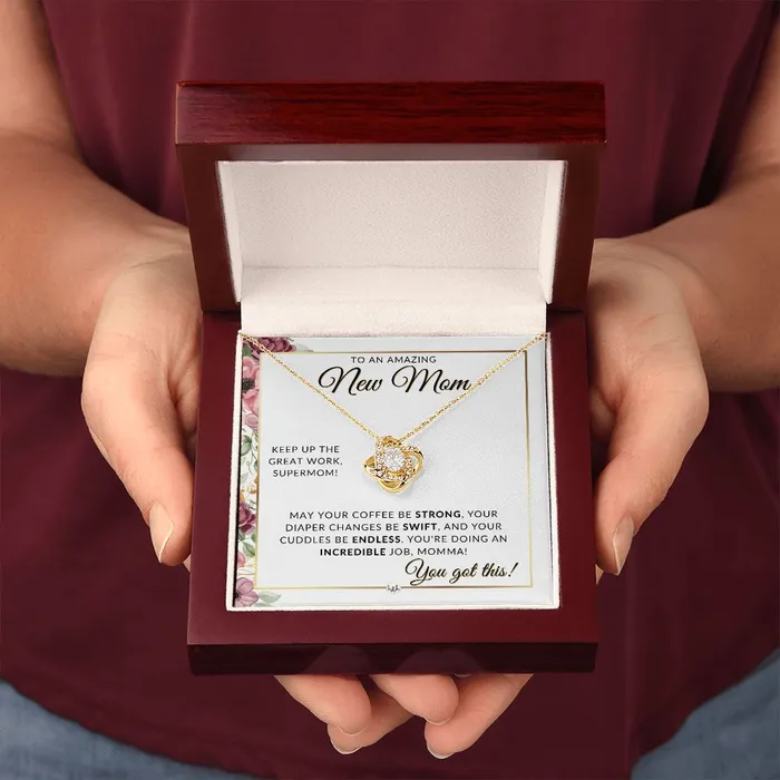 Necklaces ShineOn Fulfillment New Mom Beautiful Pendant Necklace To Celebrate Mom Great Birthday Mothers Day or Christmas Gift Idea For Her