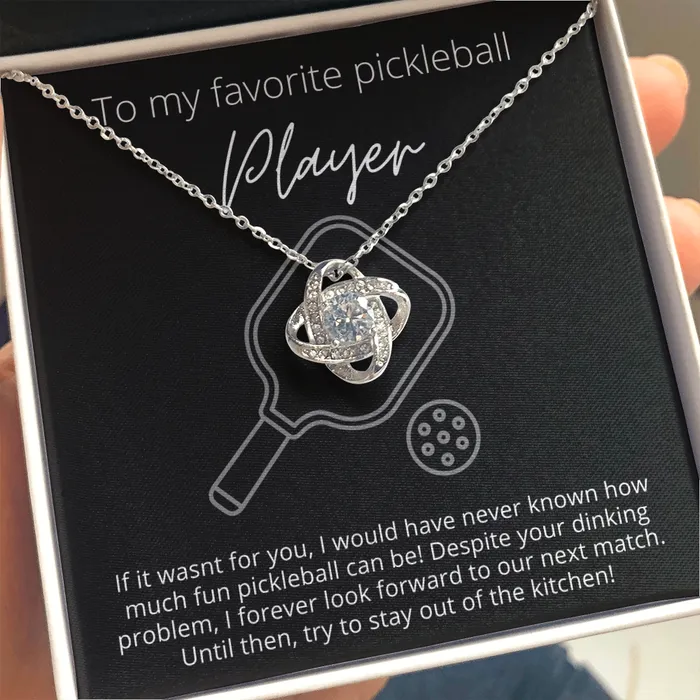 Necklaces ShineOn Fulfillment To Favorite Pickleball Player Stay Out of the Kitchen Knot Pendant Necklace The Perfect Pickleball Gift Necklaces ShineOn Fulfillment To Favorite Pickleball Player Stay Out of the Kitchen Knot Pendant Necklace The Perfect Pickleball Gift