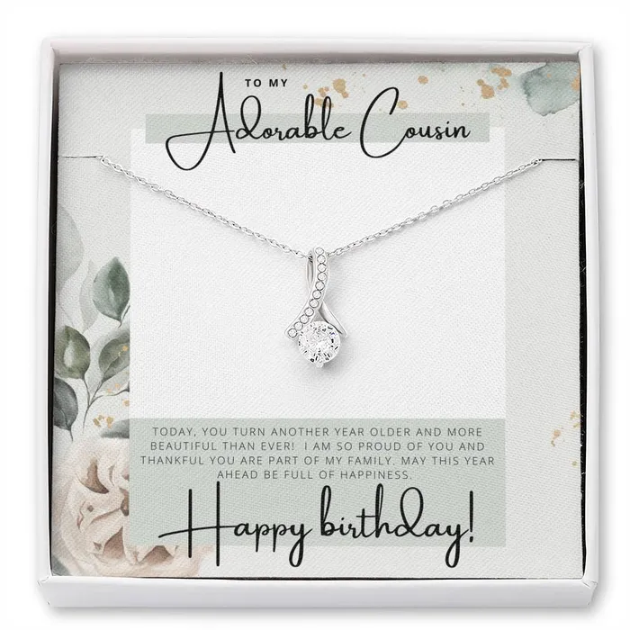 Necklaces ShineOn Fulfillment To My Adorable Cousin Happy Birthday Birthday Gift for Female Cousin Pendant Necklace