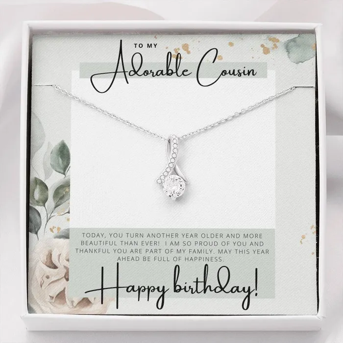 Necklaces ShineOn Fulfillment To My Adorable Cousin Happy Birthday Birthday Gift for Female Cousin Pendant Necklace