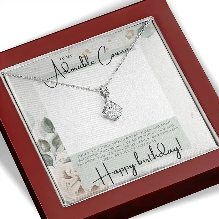 Necklaces ShineOn Fulfillment To My Adorable Cousin Happy Birthday Birthday Gift for Female Cousin Pendant Necklace