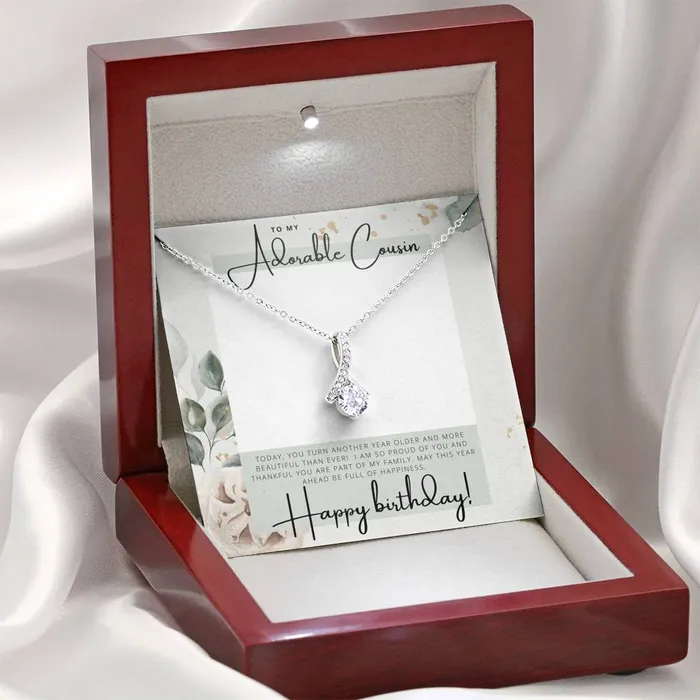 Necklaces ShineOn Fulfillment To My Adorable Cousin Happy Birthday Birthday Gift for Female Cousin Pendant Necklace